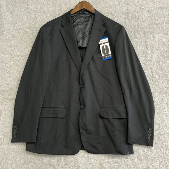NEW Kenneth Cole Men's L Black Stretch Suit Jacket Blazer Unlined - Picture 2 of 12